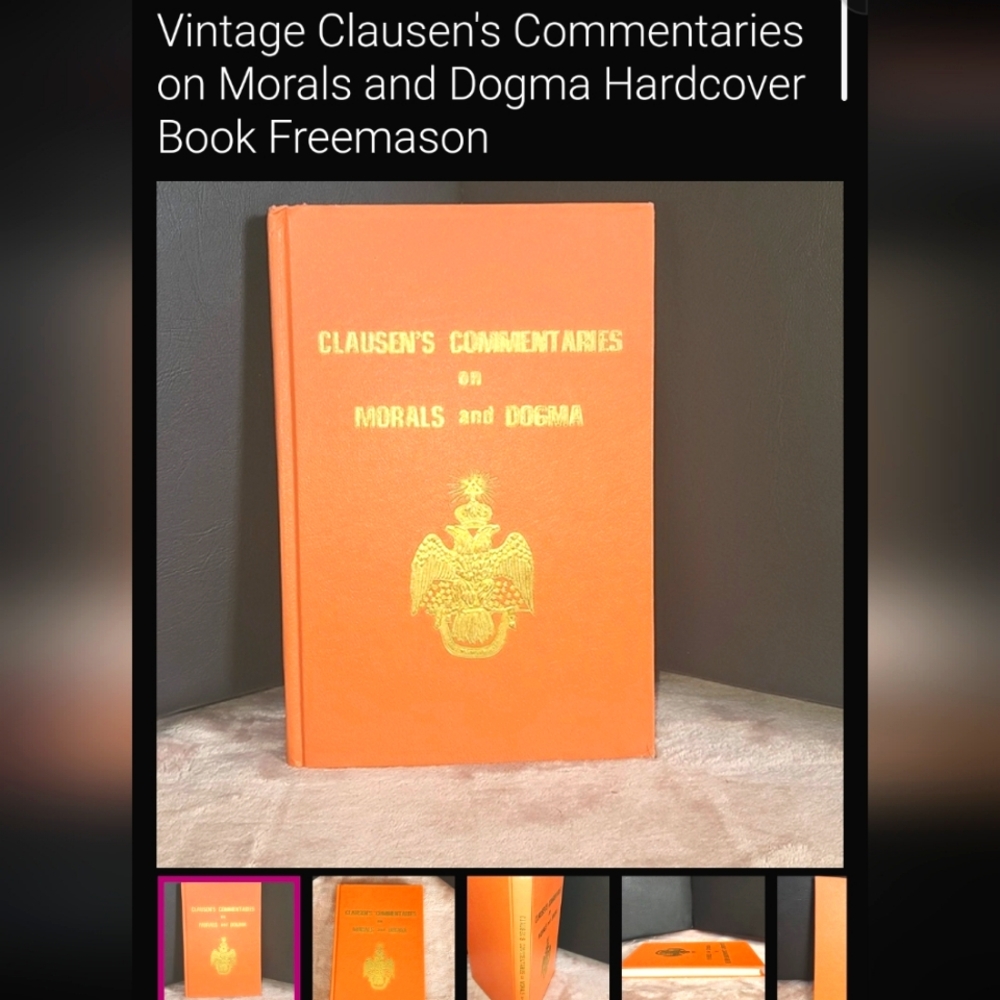 Vintage Clausen's Commentaries on Morals and Dogma Hardcover Book Freemason